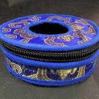 Tibetan Buddhist bell 10 cm cymbal case brocade round Tingsha box bag Gift Nepal