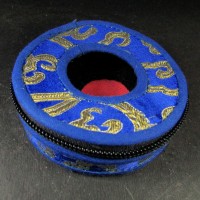Tibetan Buddhist bell 9 cm cymbal case brocade round Tingsha box bag Gift Nepal