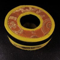 Tibetan Buddhist bell 9 cm cymbal case brocade round Tingsha box bag Gift Nepal