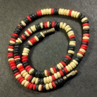 TIBETAN FASHION Ethnic BOLD Tribal Multicolored BONE Bead surfer NECKLACE