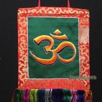 Tibetan Hindu Sanskrit Om Embroidered Thanka Thangka Wall Hanging Nepal