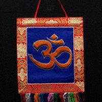 Tibetan Hindu Sanskrit Om Embroidered Thanka Thangka Wall Hanging Nepal