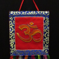 Tibetan Hindu Sanskrit Om Embroidered Thanka Thangka Wall Hanging Nepal