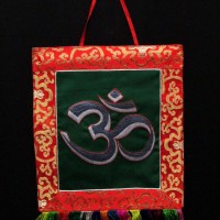 Tibetan Hindu Sanskrit Om Embroidered Thanka Thangka Wall Hanging Nepal