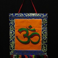 Tibetan Hindu Sanskrit Om Embroidered Thanka Thangka Wall Hanging Nepal