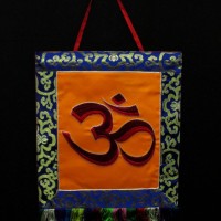 Tibetan Hindu Sanskrit Om Embroidered Thanka Thangka Wall Hanging Nepal