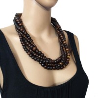 Tibetan Tribal FASHION Bead Multi Strand Horn Bold NECKLACE India Jewelry