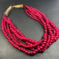 Tibetan Tribal FASHION Beads Multi Strand Horn Bold NECKLACE Naga Nepal