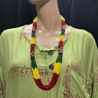Tribal Ethnic multicolor Pote Bead Gypsy Style Handmade wedding Necklace