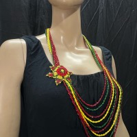 Tribal Ethnic multicolor Pote Bead Gypsy Style Handmade wedding Necklace