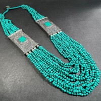 Tribal Tibetan Fashion Long Glass Multi Strand Gypsy Necklace India Women