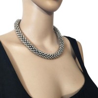 Twisted Braided Metal Beads Vintage Choker Gypsy Tribal Handmade NECKLACE